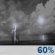 Thursday Night: Showers and thunderstorms likely, mainly between 7pm and 1am.  Partly cloudy, with a low around 77. Southwest wind 5 to 10 mph.  Chance of precipitation is 60%.