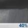 Monday Night: A chance of showers and thunderstorms.  Mostly cloudy, with a low around 46. Chance of precipitation is 40%.